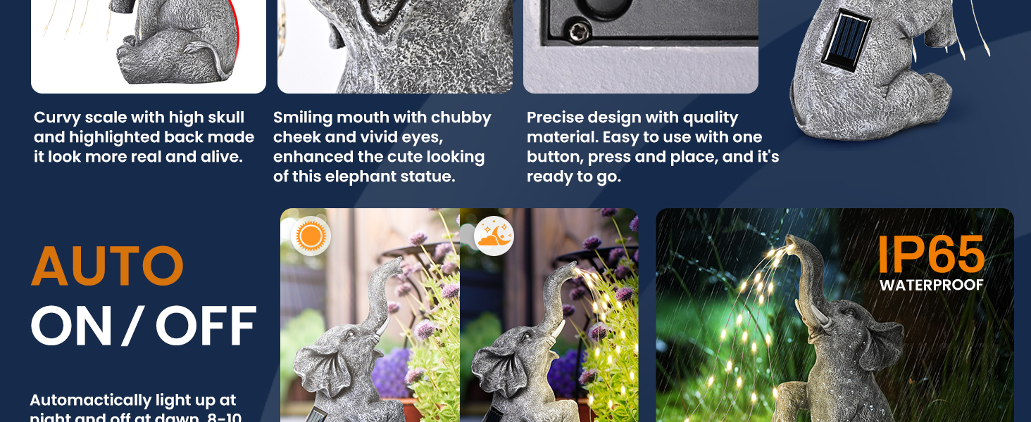 Auto ON/OFF with IP65 waterproof