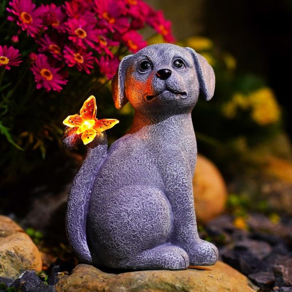 Nacome Solar Cat Outdoor Statues for Garden: Outside Decor with Butterfly Clearance for Yard Art Lawn Ornaments Porch Patio Balcony Home House - Birthday Gifts for Grandma Mom Women - Image 7