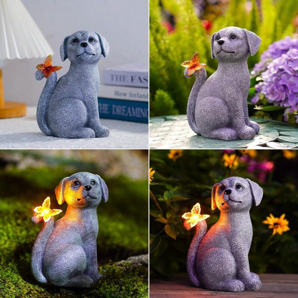 Nacome Solar Cat Outdoor Statues for Garden: Outside Decor with Butterfly Clearance for Yard Art Lawn Ornaments Porch Patio Balcony Home House - Birthday Gifts for Grandma Mom Women - Image 12