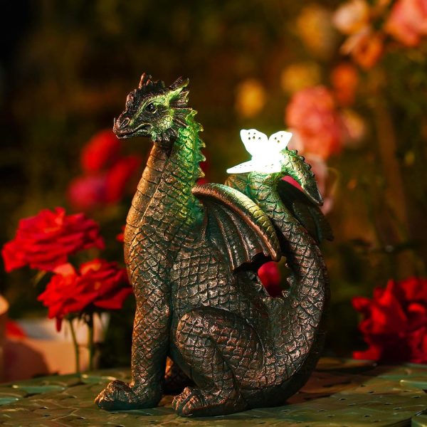 Nacome Solar Cat Outdoor Statues for Garden: Outside Decor with Butterfly Clearance for Yard Art Lawn Ornaments Porch Patio Balcony Home House - Birthday Gifts for Grandma Mom Women - Image 13