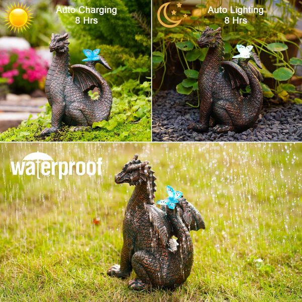 Nacome Solar Cat Outdoor Statues for Garden: Outside Decor with Butterfly Clearance for Yard Art Lawn Ornaments Porch Patio Balcony Home House - Birthday Gifts for Grandma Mom Women - Image 17