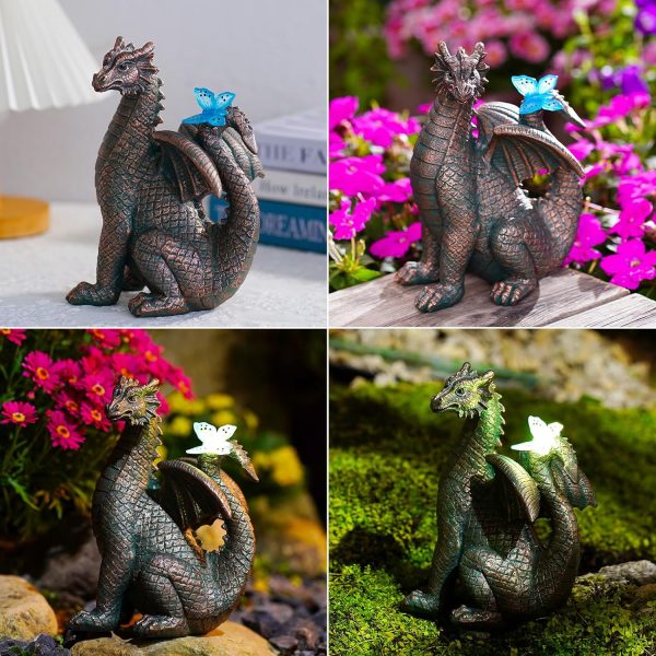Nacome Solar Cat Outdoor Statues for Garden: Outside Decor with Butterfly Clearance for Yard Art Lawn Ornaments Porch Patio Balcony Home House - Birthday Gifts for Grandma Mom Women - Image 18