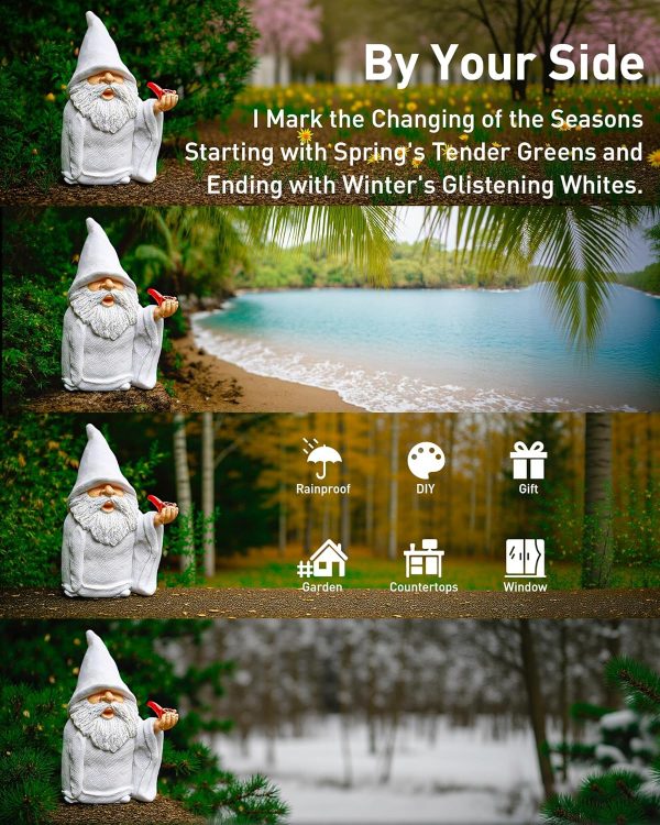 Leverse Middle Finger Decor Statue, 5.9in Naughty Smoking Wizard Dwarf- Funny Garden Gnomes Outdoor Decorations for Lawn Patio Yard Home Decor Easter Halloween - Image 11