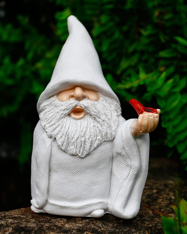 Leverse Middle Finger Decor Statue, 5.9in Naughty Smoking Wizard Dwarf- Funny Garden Gnomes Outdoor Decorations for Lawn Patio Yard Home Decor Easter Halloween - Image 17