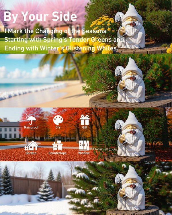 Leverse Middle Finger Decor Statue, 5.9in Naughty Smoking Wizard Dwarf- Funny Garden Gnomes Outdoor Decorations for Lawn Patio Yard Home Decor Easter Halloween - Image 19