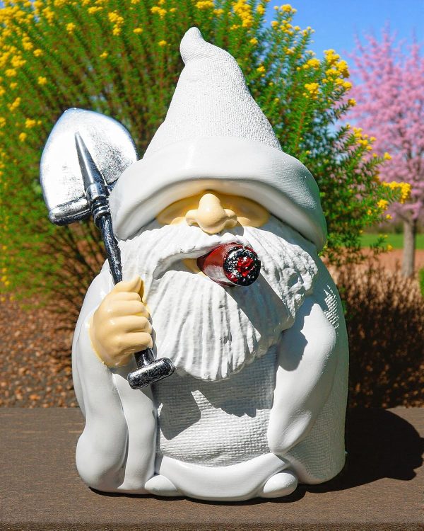 Leverse Middle Finger Decor Statue, 5.9in Naughty Smoking Wizard Dwarf- Funny Garden Gnomes Outdoor Decorations for Lawn Patio Yard Home Decor Easter Halloween - Image 20