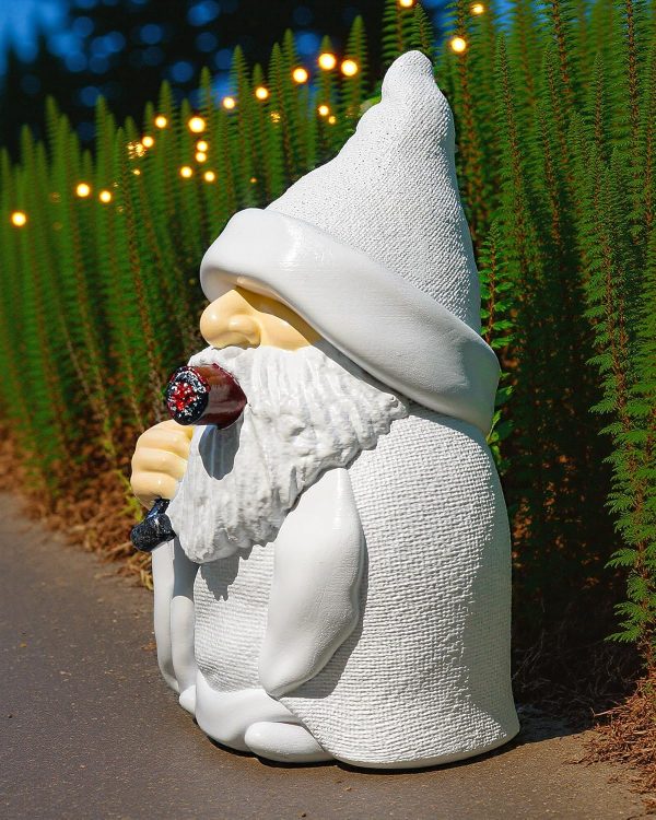 Leverse Middle Finger Decor Statue, 5.9in Naughty Smoking Wizard Dwarf- Funny Garden Gnomes Outdoor Decorations for Lawn Patio Yard Home Decor Easter Halloween - Image 23