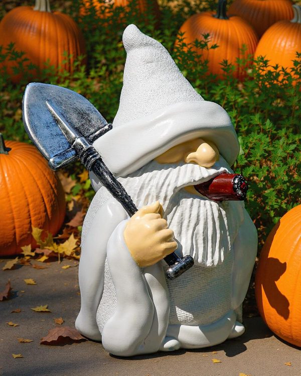 Leverse Middle Finger Decor Statue, 5.9in Naughty Smoking Wizard Dwarf- Funny Garden Gnomes Outdoor Decorations for Lawn Patio Yard Home Decor Easter Halloween - Image 24