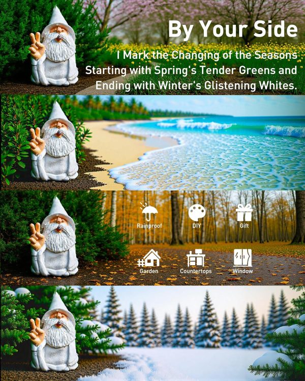 Leverse Middle Finger Decor Statue, 5.9in Naughty Smoking Wizard Dwarf- Funny Garden Gnomes Outdoor Decorations for Lawn Patio Yard Home Decor Easter Halloween - Image 28