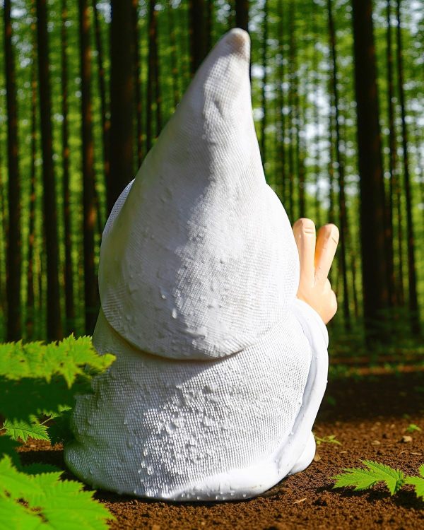 Leverse Middle Finger Decor Statue, 5.9in Naughty Smoking Wizard Dwarf- Funny Garden Gnomes Outdoor Decorations for Lawn Patio Yard Home Decor Easter Halloween - Image 31