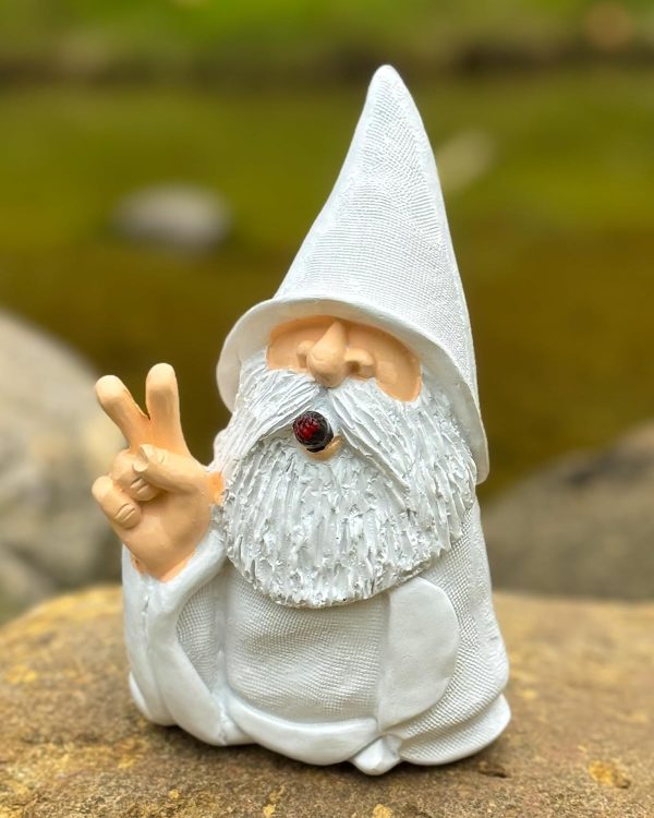 Leverse Middle Finger Decor Statue, 5.9in Naughty Smoking Wizard Dwarf- Funny Garden Gnomes Outdoor Decorations for Lawn Patio Yard Home Decor Easter Halloween - Image 34