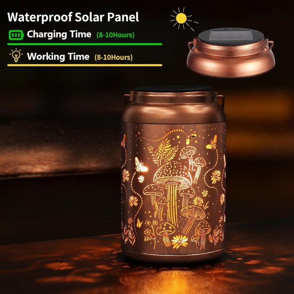 Solar Lanterns Outdoor Waterproof Hummingbird Garden Decor Gifts for Women Mom Grandma Hanging Solar Lights Metal Solar Decoration Outside for Yard, Patio, Backyard, Porch - Image 9
