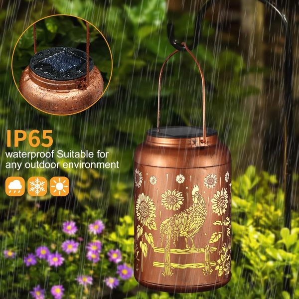 Solar Lanterns Outdoor Waterproof Hummingbird Garden Decor Gifts for Women Mom Grandma Hanging Solar Lights Metal Solar Decoration Outside for Yard, Patio, Backyard, Porch - Image 14