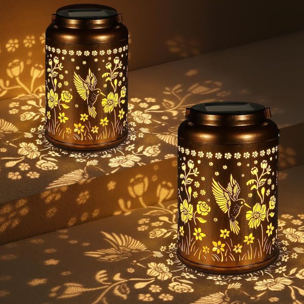 Solar Lanterns Outdoor Waterproof Hummingbird Garden Decor Gifts for Women Mom Grandma Hanging Solar Lights Metal Solar Decoration Outside for Yard, Patio, Backyard, Porch - Image 19