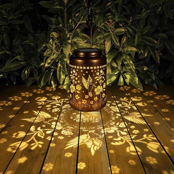 Solar Lanterns Outdoor Waterproof Hummingbird Garden Decor Gifts for Women Mom Grandma Hanging Solar Lights Metal Solar Decoration Outside for Yard, Patio, Backyard, Porch - Image 20