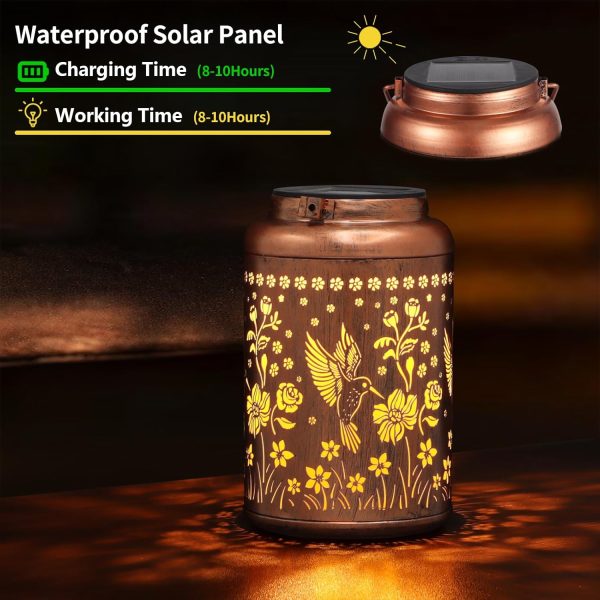 Solar Lanterns Outdoor Waterproof Hummingbird Garden Decor Gifts for Women Mom Grandma Hanging Solar Lights Metal Solar Decoration Outside for Yard, Patio, Backyard, Porch - Image 21