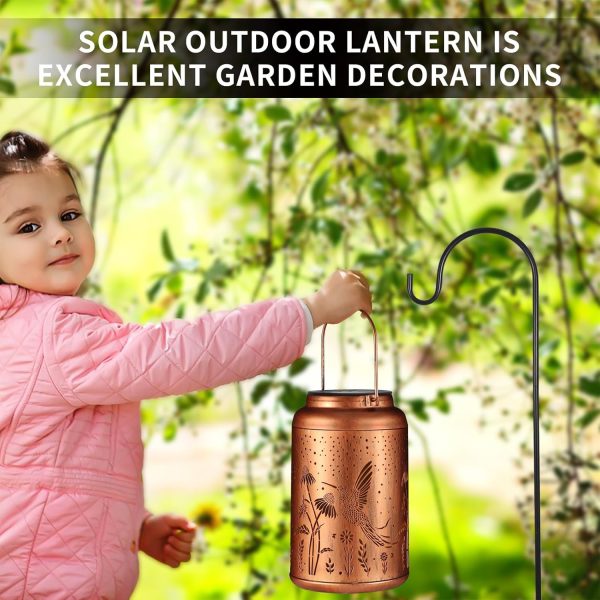 Solar Lanterns Outdoor Waterproof Hummingbird Garden Decor Gifts for Women Mom Grandma Hanging Solar Lights Metal Solar Decoration Outside for Yard, Patio, Backyard, Porch - Image 34