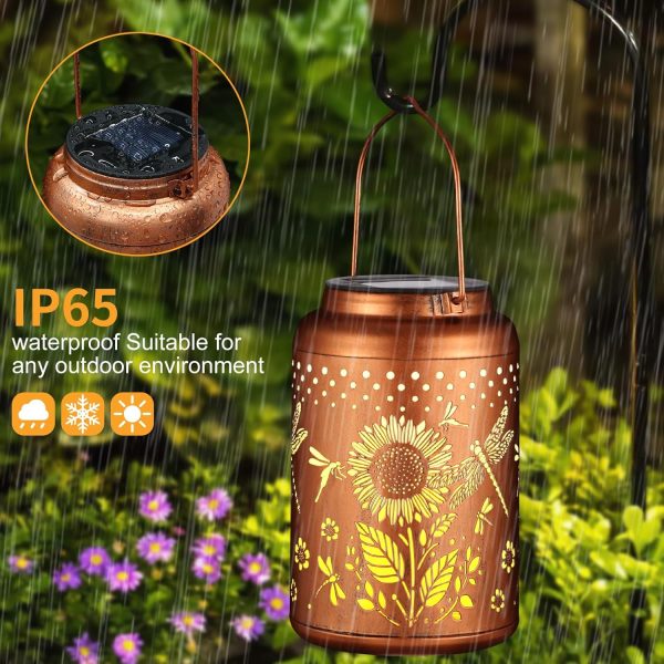 Solar Lanterns Outdoor Waterproof Hummingbird Garden Decor Gifts for Women Mom Grandma Hanging Solar Lights Metal Solar Decoration Outside for Yard, Patio, Backyard, Porch - Image 43