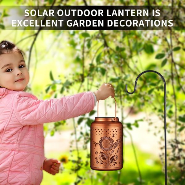 Solar Lanterns Outdoor Waterproof Hummingbird Garden Decor Gifts for Women Mom Grandma Hanging Solar Lights Metal Solar Decoration Outside for Yard, Patio, Backyard, Porch - Image 46
