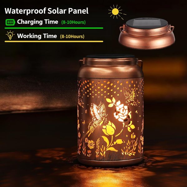 Solar Lanterns Outdoor Waterproof Hummingbird Garden Decor Gifts for Women Mom Grandma Hanging Solar Lights Metal Solar Decoration Outside for Yard, Patio, Backyard, Porch - Image 49