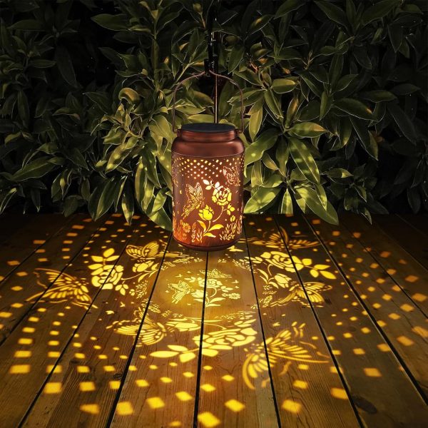 Solar Lanterns Outdoor Waterproof Hummingbird Garden Decor Gifts for Women Mom Grandma Hanging Solar Lights Metal Solar Decoration Outside for Yard, Patio, Backyard, Porch - Image 51