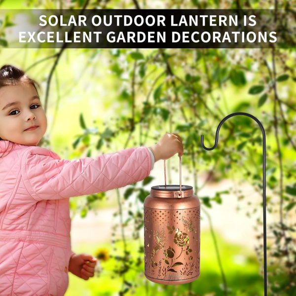 Solar Lanterns Outdoor Waterproof Hummingbird Garden Decor Gifts for Women Mom Grandma Hanging Solar Lights Metal Solar Decoration Outside for Yard, Patio, Backyard, Porch - Image 53