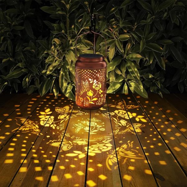 Solar Lanterns Outdoor Waterproof Hummingbird Garden Decor Gifts for Women Mom Grandma Hanging Solar Lights Metal Solar Decoration Outside for Yard, Patio, Backyard, Porch - Image 55