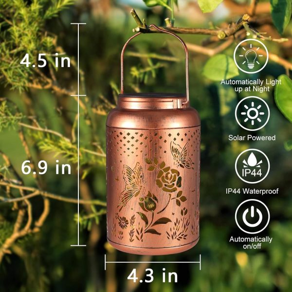 Solar Lanterns Outdoor Waterproof Hummingbird Garden Decor Gifts for Women Mom Grandma Hanging Solar Lights Metal Solar Decoration Outside for Yard, Patio, Backyard, Porch - Image 59