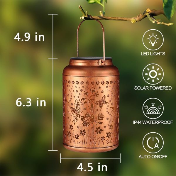 Solar Lanterns Outdoor Waterproof Hummingbird Garden Decor Gifts for Women Mom Grandma Hanging Solar Lights Metal Solar Decoration Outside for Yard, Patio, Backyard, Porch - Image 63