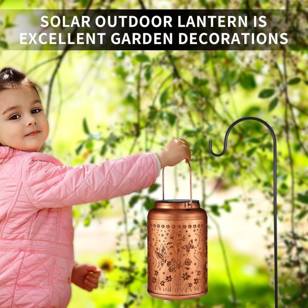 Solar Lanterns Outdoor Waterproof Hummingbird Garden Decor Gifts for Women Mom Grandma Hanging Solar Lights Metal Solar Decoration Outside for Yard, Patio, Backyard, Porch - Image 64