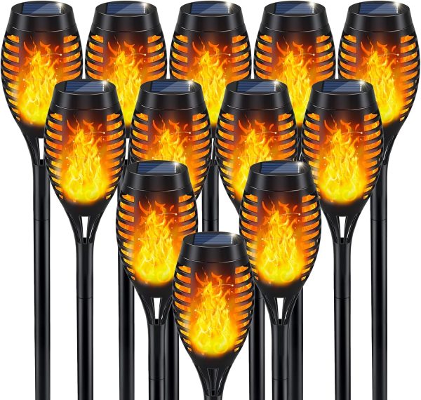 IkeeRuic Solar Lights Outdoor, Solar Torch Light with Flickering Flame for Garden Decor, Solar Garden Lights, Waterproof Outdoor Lighting, Flame Torches for Outside Patio Pathway Yard Decorations - Image 7